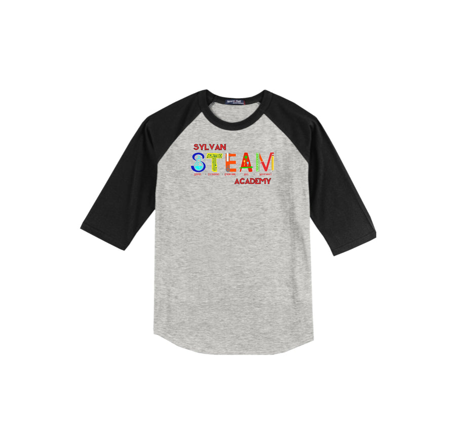 Sylvan STEAM Academy Spirit Wear 2024/25 On-Demand-Adult Unisex Baseball Tee On-Demand Colorful Logo