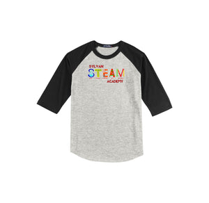 Sylvan STEAM Academy Spirit Wear 2024/25 On-Demand-Youth Unisex Baseball Tee On-Demand Colorful Logo