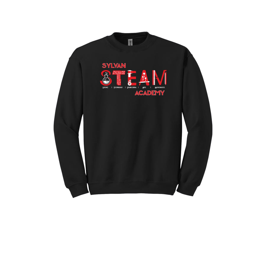 Sylvan STEAM Academy Spirit Wear 2024/25 On-Demand-Adult Unisex Crewneck Sweatshirt On-Demand Red Logo