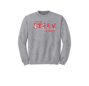 Sylvan STEAM Academy Spirit Wear 2024/25 On-Demand-Adult Unisex Crewneck Sweatshirt On-Demand Red Logo