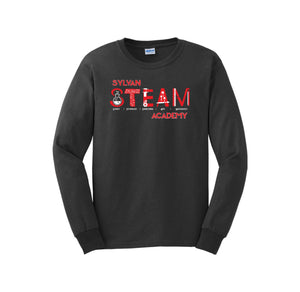 Sylvan STEAM Academy Spirit Wear 2024/25 On-Demand-Adult Unisex Long Sleeve Tee On-Demand Red Logo