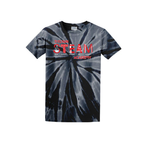 Sylvan STEAM Academy Spirit Wear 2024/25 On-Demand-Adult Unisex Tie-Dye Shirt On-Demand Red Logo