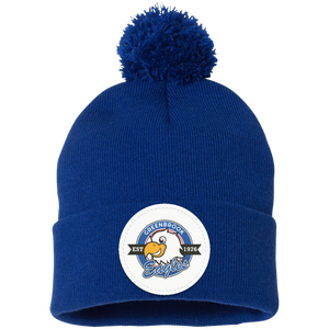 Greenbrook-SP15 Pom Pom Knit Cap - Circle Patch Emblem Logo