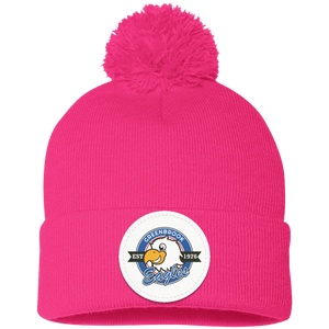 Greenbrook-SP15 Pom Pom Knit Cap - Circle Patch Emblem Logo