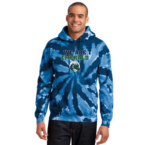 Emerald High School Spirit Wear 2024/25 On-Demand-Adult Unisex Tie-Dye Pullover Hooded Sweatshirt WE ARE EMERALD