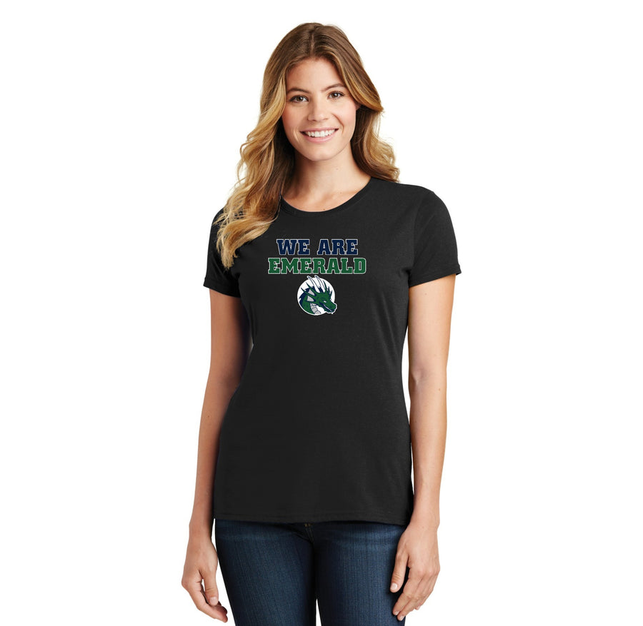 Emerald High School Spirit Wear 2024/25 On-Demand-Womens Fan Favorite Tee WE ARE EMERALD