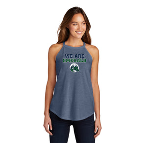 Emerald High School Spirit Wear 2024/25 On-Demand-Womens Premium Perfect Tri Rocker Tank WE ARE EMERALD