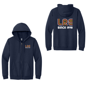 LRE STAFF Spirit Wear 2023-24 On-Demand-Adult Unisex Full-Zip Hooded Sweatshirt LRE Left Chest & Back Logo