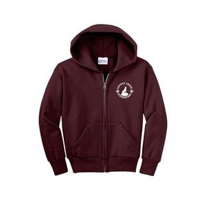 Coyote Creek Spirit Wear 2024-25 On-Demand-Youth Unisex Full-Zip Hooded Sweatshirt Left Chest