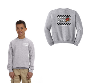 Alisal Elementary Spirit Wear 2024/25 - On Demand-Youth Unisex Crewneck Sweatshirt Good Vibes Logo