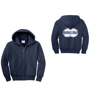 Dougherty Valley Song Team Spirit Wear On-Demand-Youth Unisex Full-Zip Hooded Sweatshirt On-Demand Pom-pom