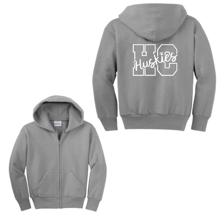 Hicks Canyon - Youth Unisex Full-Zip Hooded Sweatshirt On-Demand Huskies