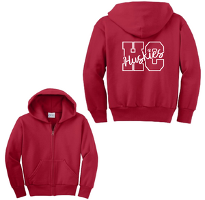 Hicks Canyon - Youth Unisex Full-Zip Hooded Sweatshirt On-Demand Huskies