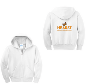 Hearst Elementary 2024-25 Spirit Wear On-Demand-Youth Unisex Full-Zip Hooded Sweatshirt On-Demand HES