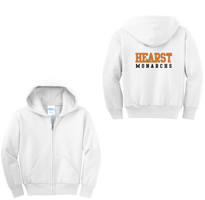 Hearst Elementary 2024-25 Spirit Wear On-Demand-Youth Unisex Full-Zip Hooded Sweatshirt On-Demand Bold Typographic