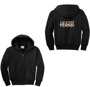 Hearst Elementary 2024-25 Spirit Wear On-Demand-Youth Unisex Full-Zip Hooded Sweatshirt On-Demand Cursive Typographic