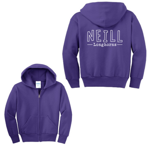 Neill Elementary Spirit Wear 2023/24 On-Demand-Youth Unisex Full-Zip Hooded Sweatshirt On-Demand