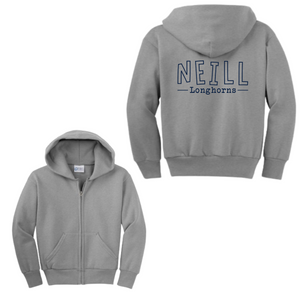 Neill Elementary Spirit Wear 2023/24 On-Demand-Youth Unisex Full-Zip Hooded Sweatshirt On-Demand