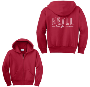 Neill Elementary Spirit Wear 2023/24 On-Demand-Youth Unisex Full-Zip Hooded Sweatshirt On-Demand