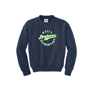 Neill Elementary Spirit Wear 2023/24 On-Demand-Youth Unisex Crewneck Sweatshirt On-Demand Lime Logo