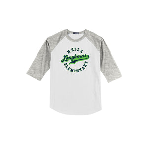 Neill Elementary Spirit Wear 2023/24 On-Demand-Youth Unisex Baseball Tee On-Demand Lime Logo