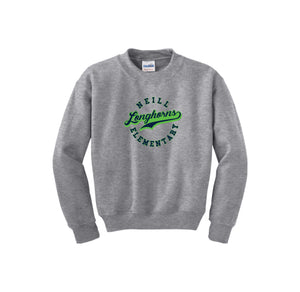 Neill Elementary Spirit Wear 2023/24 On-Demand-Youth Unisex Crewneck Sweatshirt On-Demand Lime Logo