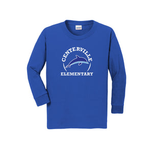 Centerville Elementary Spirit Wear On- Demand-Youth Unisex Long Sleeve Tee On-Demand_Circle Logo