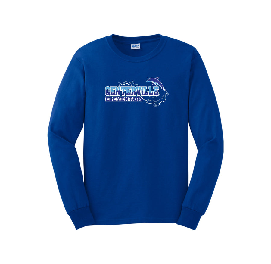 Centerville Elementary Spirit Wear On- Demand-Adult Unisex Long Sleeve Tee On-Demand_Water Logo