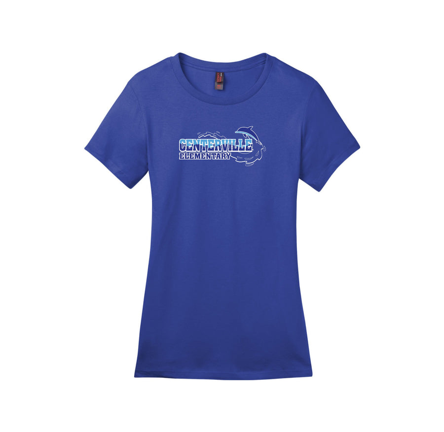 Centerville Elementary Spirit Wear On- Demand-Womens Premium Tee On-Demand_Water Logo