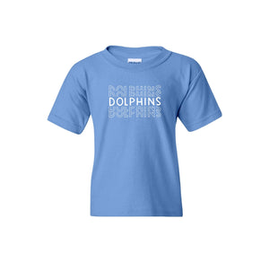 Centerville Elementary Spirit Wear On- Demand-Youth Unisex T-Shirt On-Demand_Repeating Dolphin White Logo