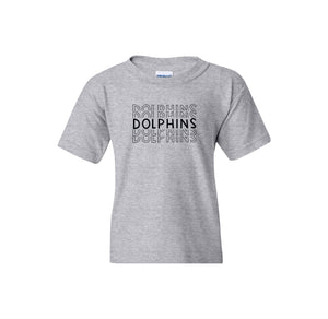 Centerville Elementary Spirit Wear On- Demand-Youth Unisex T-Shirt On-Demand_Repeating Dolphin Black Logo