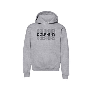 Centerville Elementary Spirit Wear On- Demand-Youth Unisex Hoodie On-Demand_Repeating Dolphin Black Logo