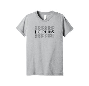 Centerville Elementary Spirit Wear On- Demand-Youth Unisex Premium Triblend Short Sleeve Tee On-Demand_ Repeating Dolphin Black Logo