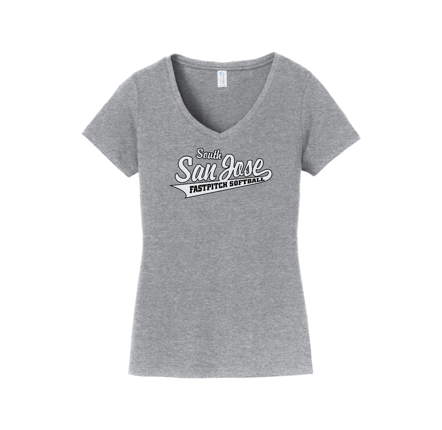 SSJSB-Womens Fan Favorite V-Neck Tee On-Demand WHITE Logo