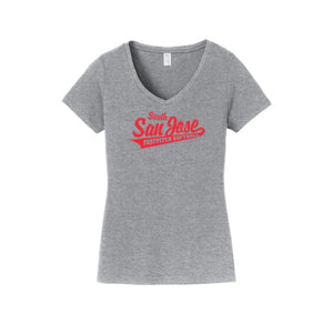 SSJSB-Womens Fan Favorite V-Neck Tee On-Demand RED Logo