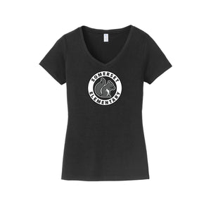 Somerset Elementary Spirit Wear 2023-24 On-Demand-Womens Fan Favorite V-Neck Tee On-Demand Circle Logo