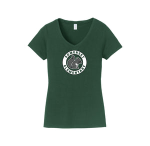 Somerset Elementary Spirit Wear 2023-24 On-Demand-Womens Fan Favorite V-Neck Tee On-Demand Circle Logo