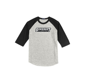 Somerset Elementary Spirit Wear 2023-24 On-Demand-Youth Unisex Baseball Tee On-Demand Typographic Logo