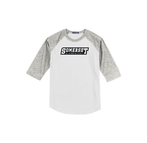 Somerset Elementary Spirit Wear 2023-24 On-Demand-Youth Unisex Baseball Tee On-Demand Typographic Logo