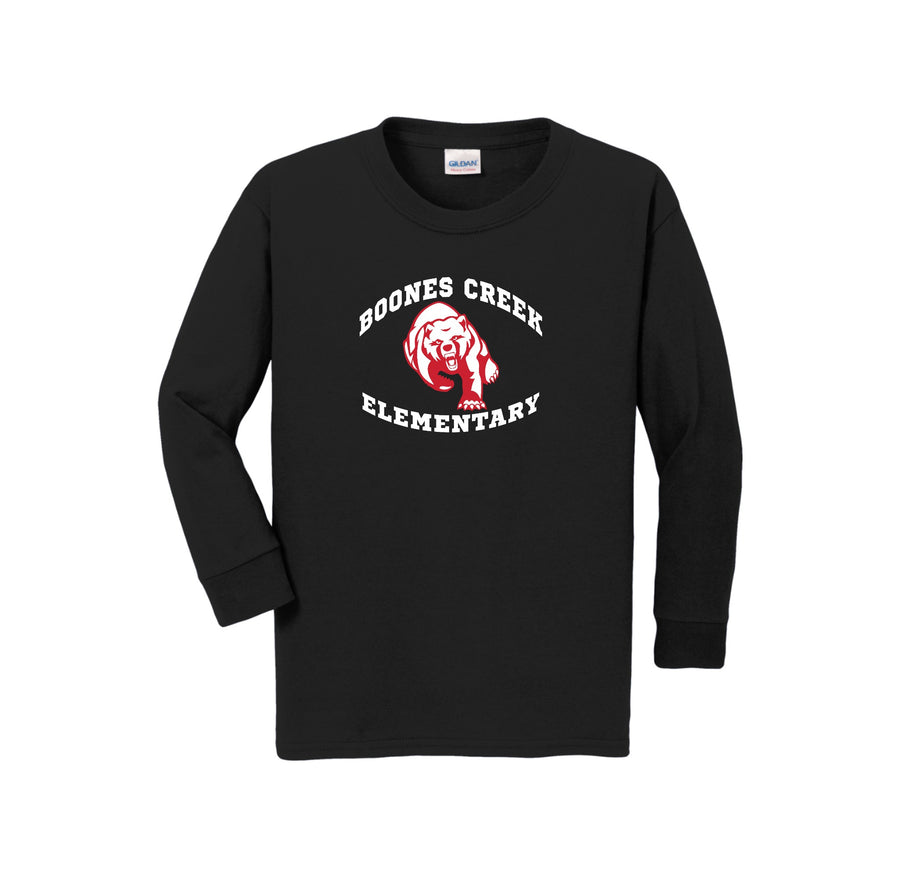 Boones Creek Elementary Spirit Wear 2023-24 On-Demand-Youth Unisex Long Sleeve Tee On-Demand Bear Logo