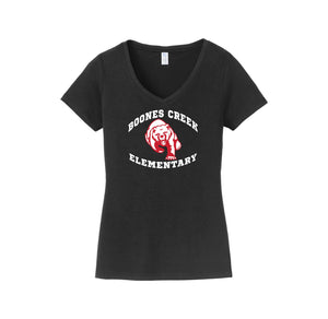 Boones Creek Elementary Spirit Wear 2023-24 On-Demand-Womens Fan Favorite V-Neck Tee On-Demand Bear Logo