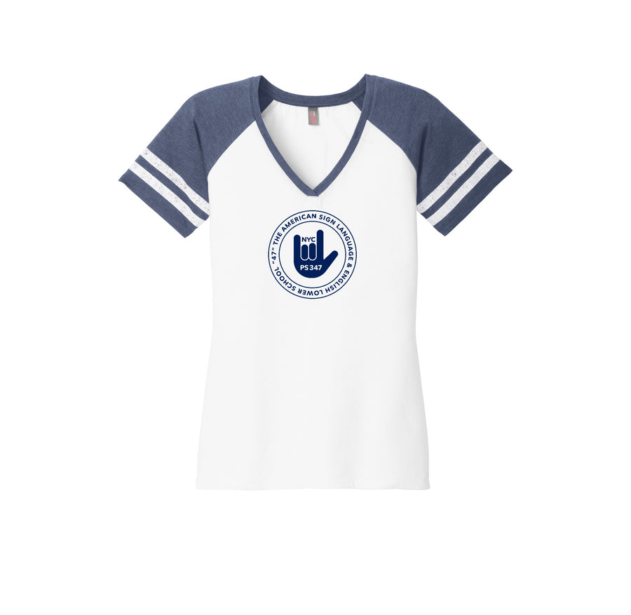 P.S. 347 ASL School Spirit Wear 2023/24 On-Demand-Women's Premium Game V-Neck Tee On-Demand