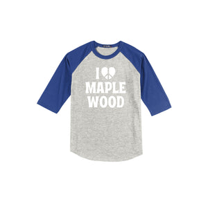 Maplewood Elementary Spirit Wear 2023-24 On-Demand-Youth Unisex Baseball Tee I love Design