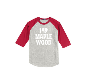 Maplewood Elementary Spirit Wear 2023-24 On-Demand-Youth Unisex Baseball Tee I love Design