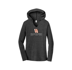 Village Academy Spirit Wear 2023-24 On-Demand-Womens Premium Perfect Tri Long Sleeve Hoodie On-Demand VA Logo