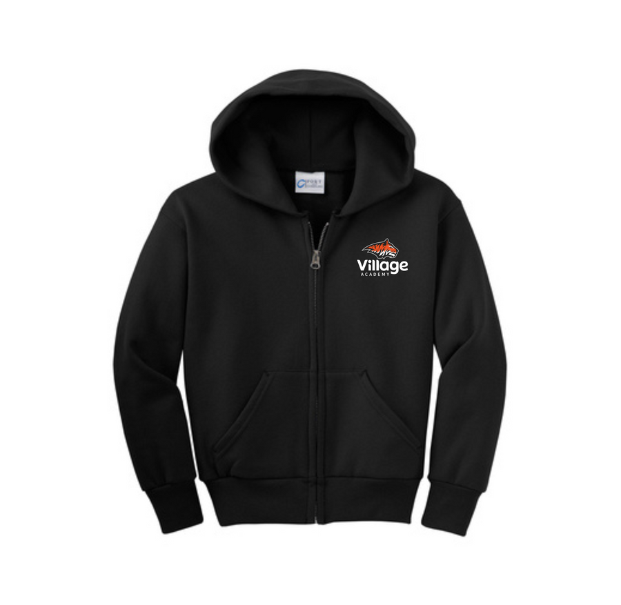 Village Academy Spirit Wear 2023-24 On-Demand-Youth Unisex Full-Zip Hooded Sweatshirt On-Demand