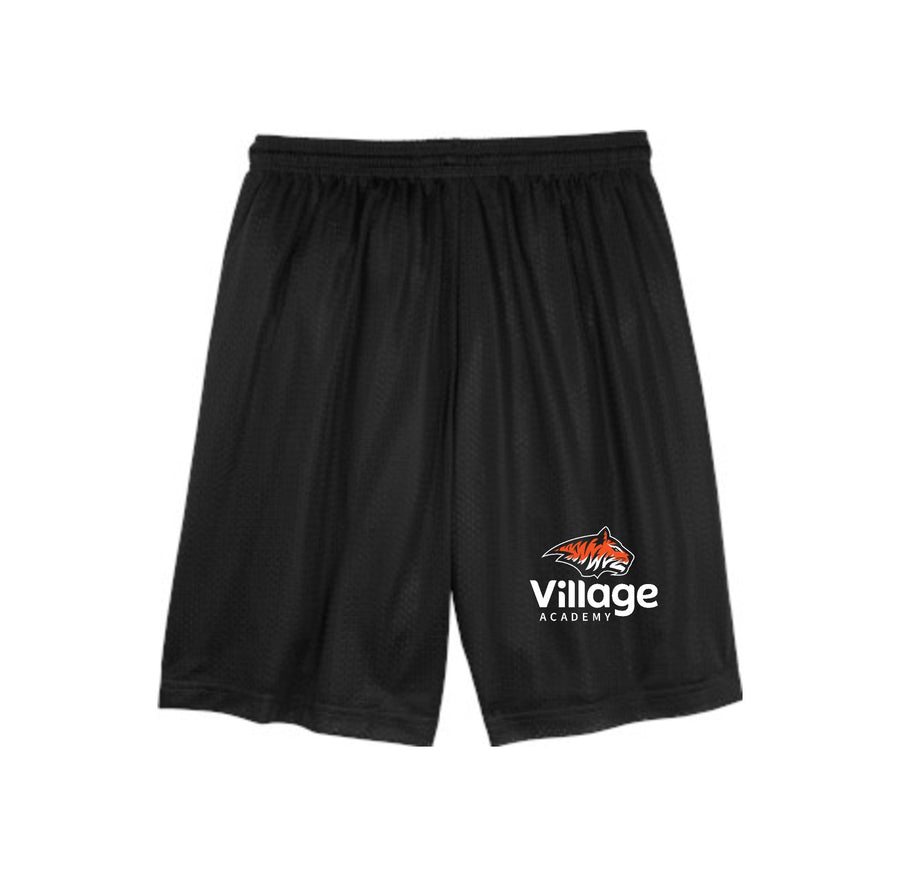 Village Academy Spirit Wear 2023-24 On-Demand-Youth Sport-Tek PosiCharge Classic Mesh Short On-Demand Tiger Logo