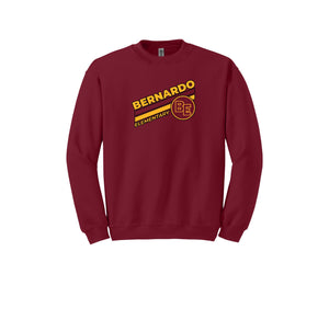 Bernardo Elementary-Adult Unisex Crewneck Sweatshirt Stripe Logo