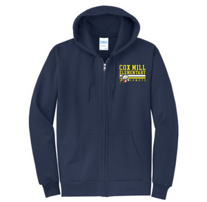 Cox Mill Elementary Spirit Wear 2024 On-Demand-Adult Unisex Full-Zip Hooded Sweatshirt On-Demand Stripe Logo