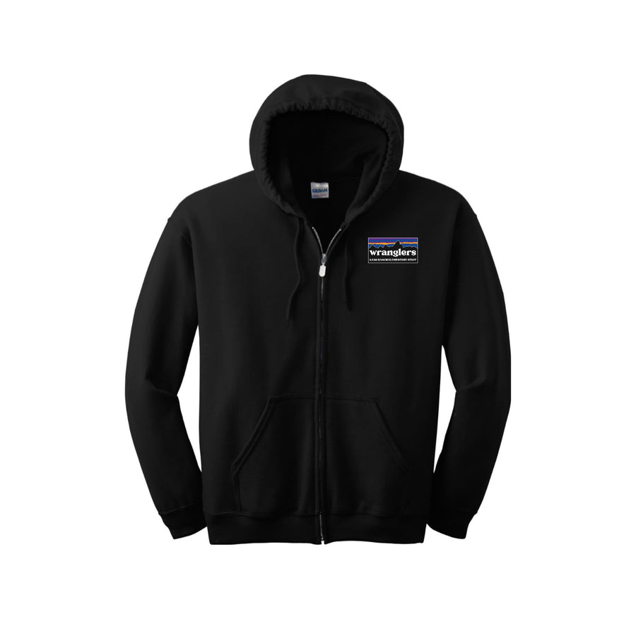 Lang Ranch STAFF Spirit Wear 2024-25 ON DEMAND-Adult Unisex Full-Zip Hooded Sweatshirt Rectangle Staff Logo